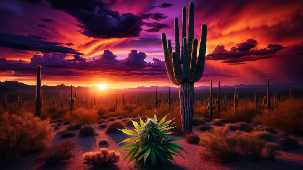 Saguaro cactus as tall as cannabis